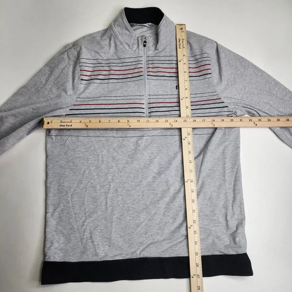 Travis Mathew 1/2 Zip Golf Pullover Gray Striped Size Large - Picture 5 of 8